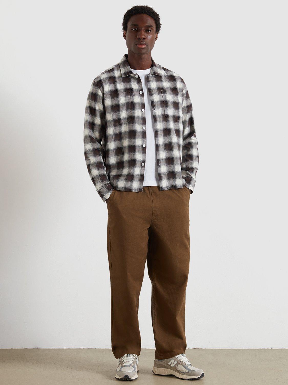 Product image 2 of 5, which shows Farah Check Cotton Shirt, Brown/Multi, S