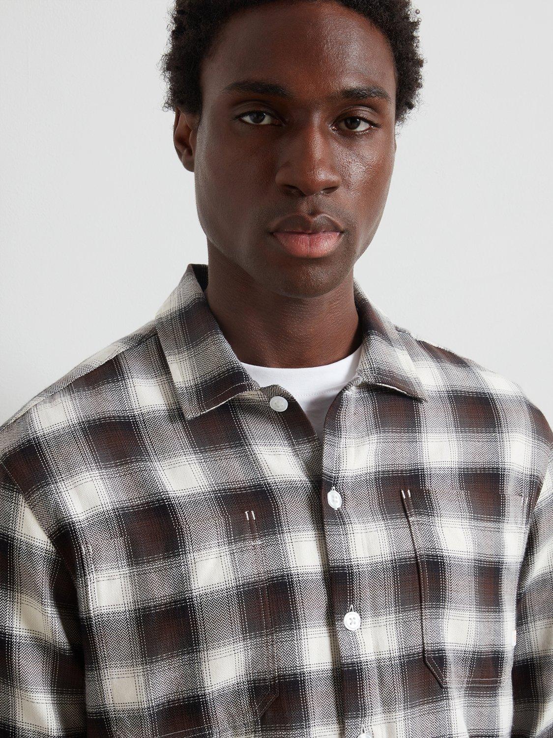 Product image 5 of 5, which shows Farah Check Cotton Shirt, Brown/Multi, S