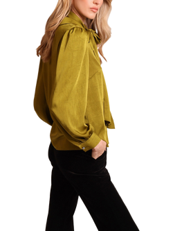 Traffic People Revenge Long Sleeve V Neck Blouse - view 2, Green