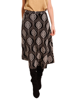 Traffic People LoveAndAnarchy Embellished Midi Skirt, Black/Multi