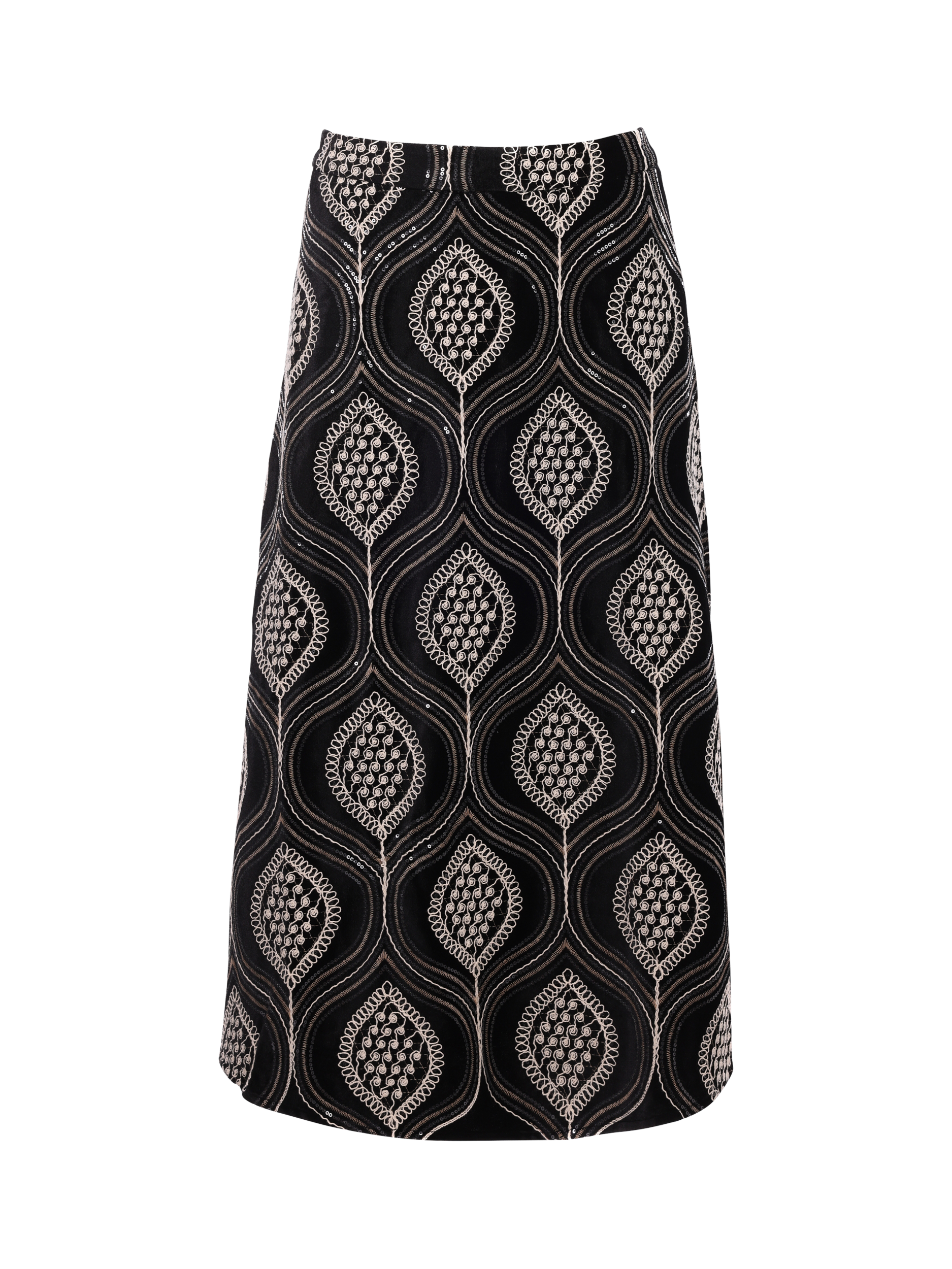 Product image 5 of 6, which shows Traffic People LoveAndAnarchy Embellished Midi Skirt, Black/Multi, XS