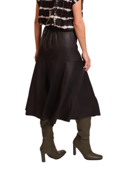 Traffic People Rigg Peplum Smocked Midi Skirt - view 2, Black