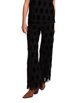 Traffic People Evie Wide Leg Side Zip Trousers, Black