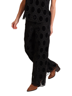 Traffic People Evie Wide Leg Side Zip Trousers - view 2, Black