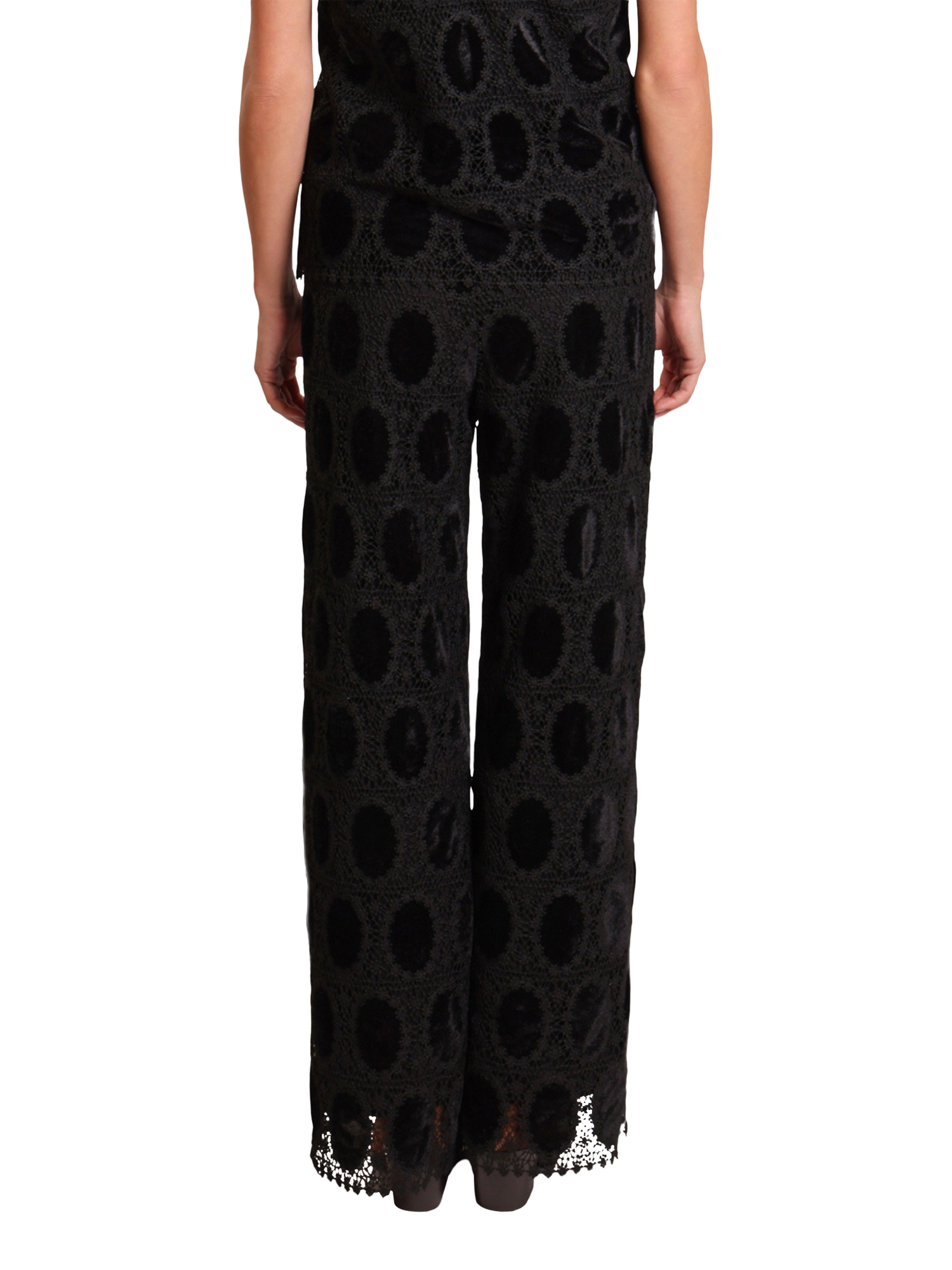 Product image 3 of 6, which shows Traffic People Evie Wide Leg Side Zip Trousers, Black, XS