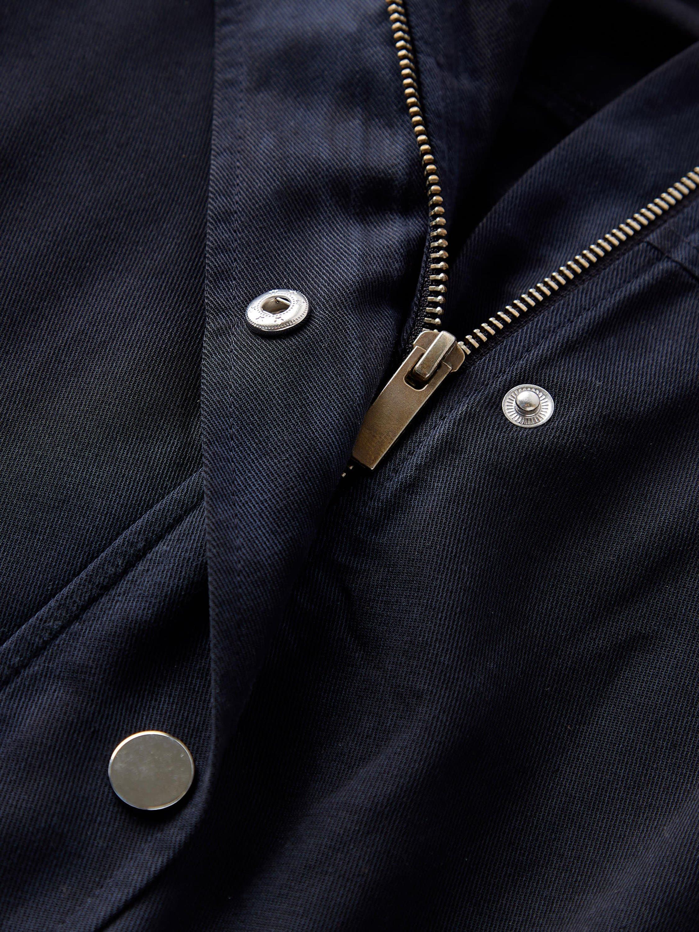 Product image 8 of 8, which shows Mint Velvet Washed Bomber Jacket, Blue Navy, XS