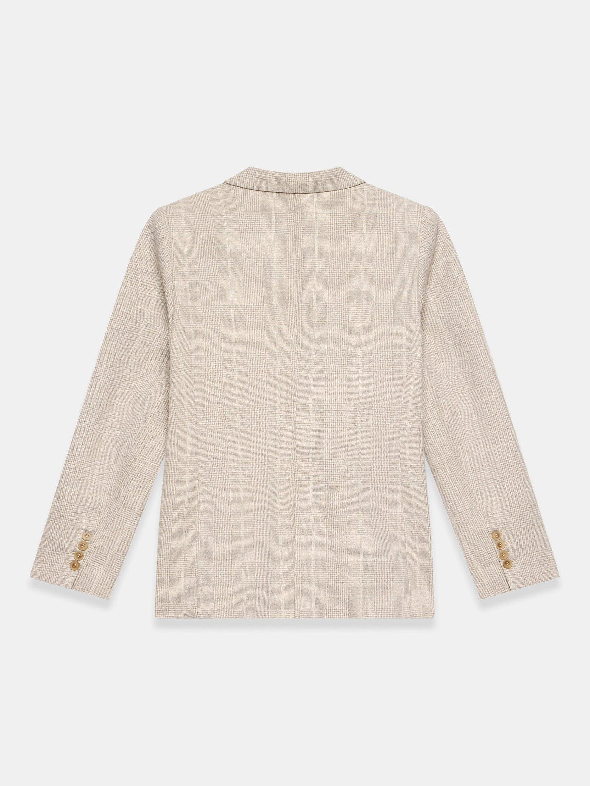 Product image 8 of 8, which shows Mint Velvet Check Double Breasted Blazer, Natural, L