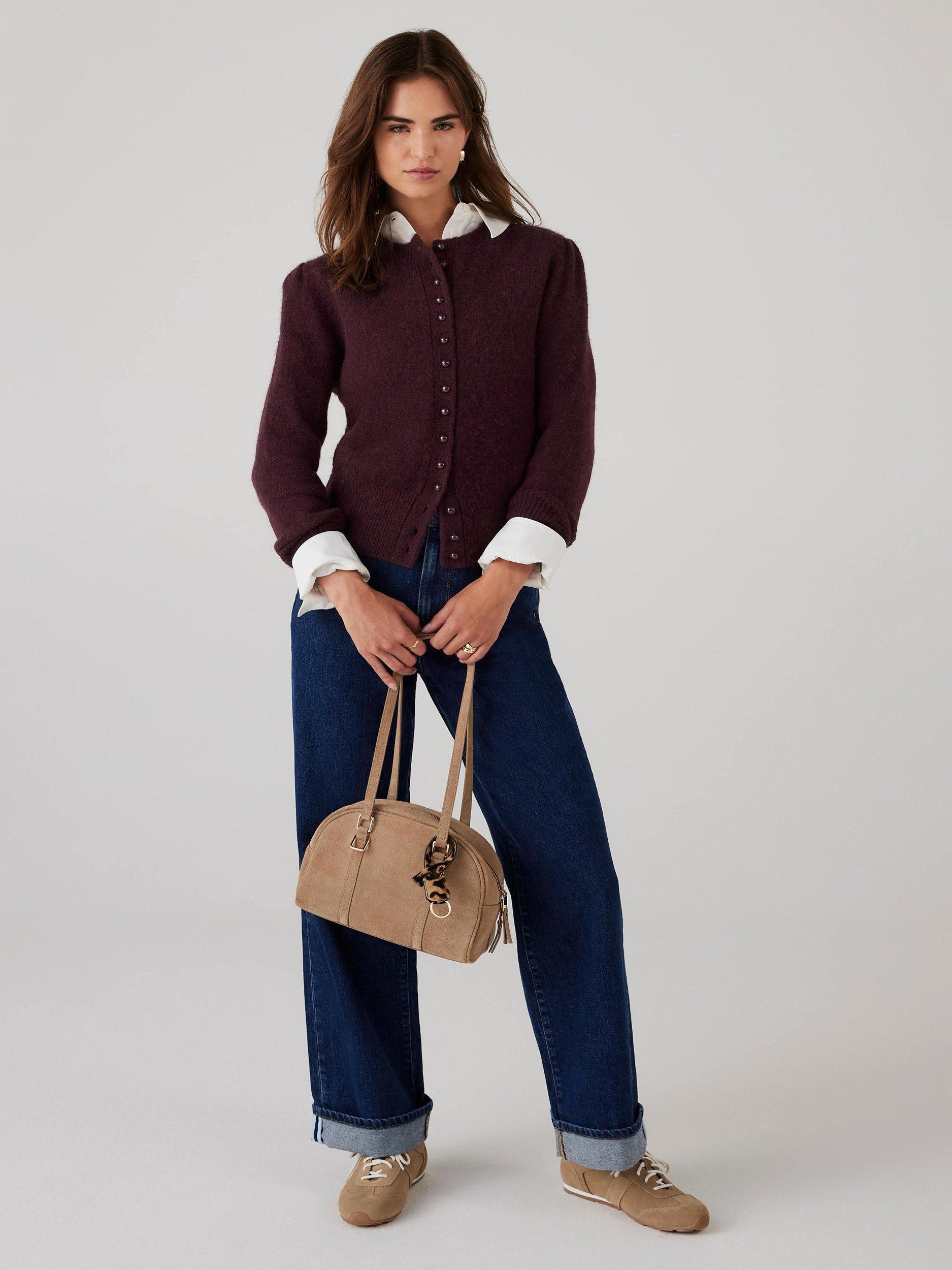 Product image 4 of 8, which shows Mint Velvet Workable Wide Leg Jeans, Blue Navy, 6R