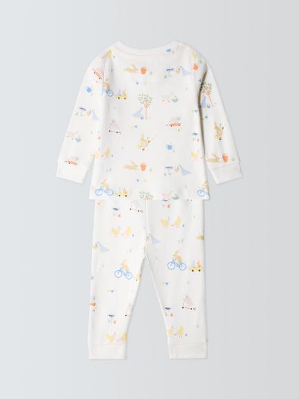 John Lewis Baby Easter Cream Long Pyjamas, Cream - view 2, Cream