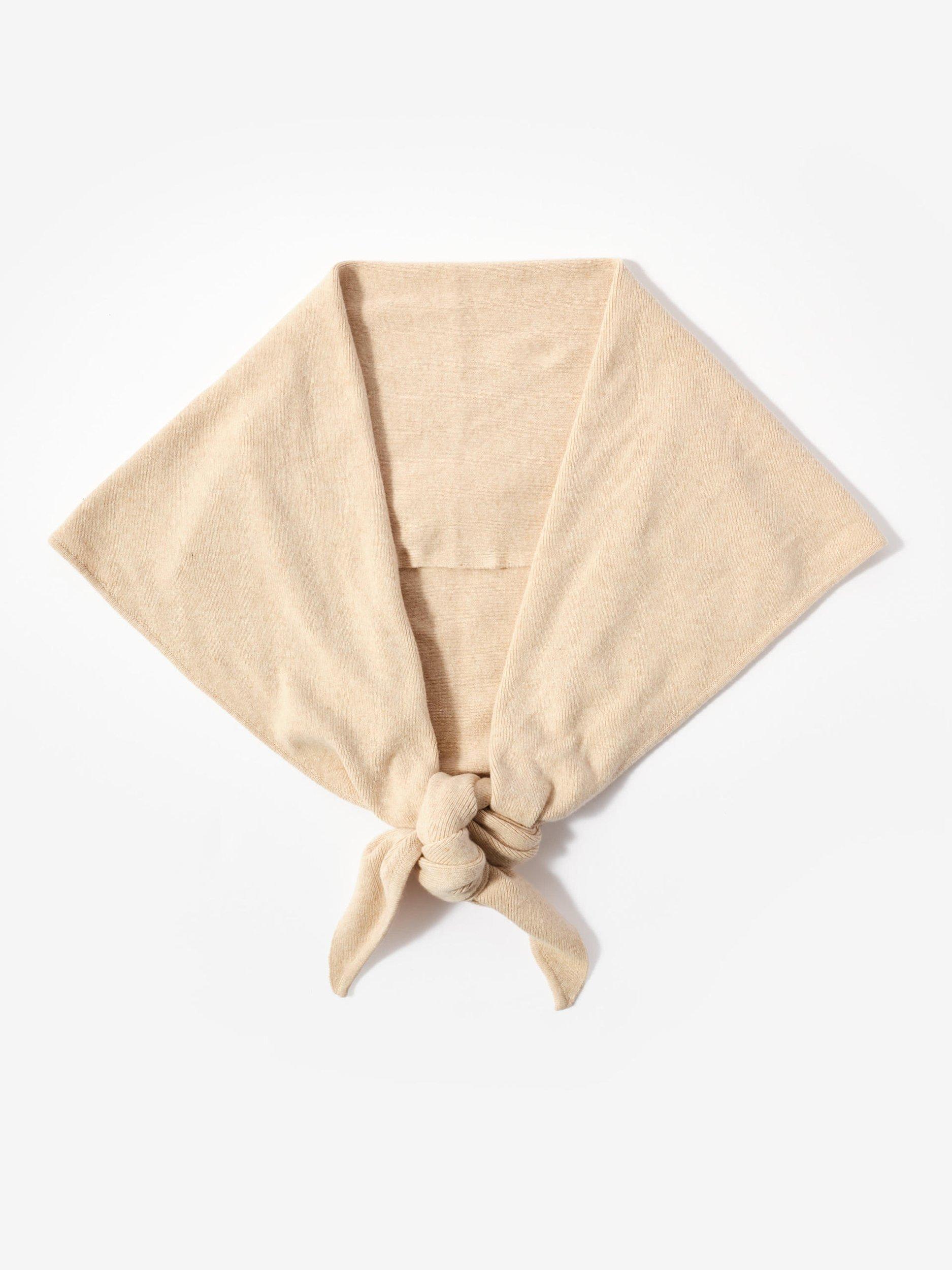 Product image 1 of 2, which shows Mint Velvet Triangle Knit Scarf, Natural, One Size