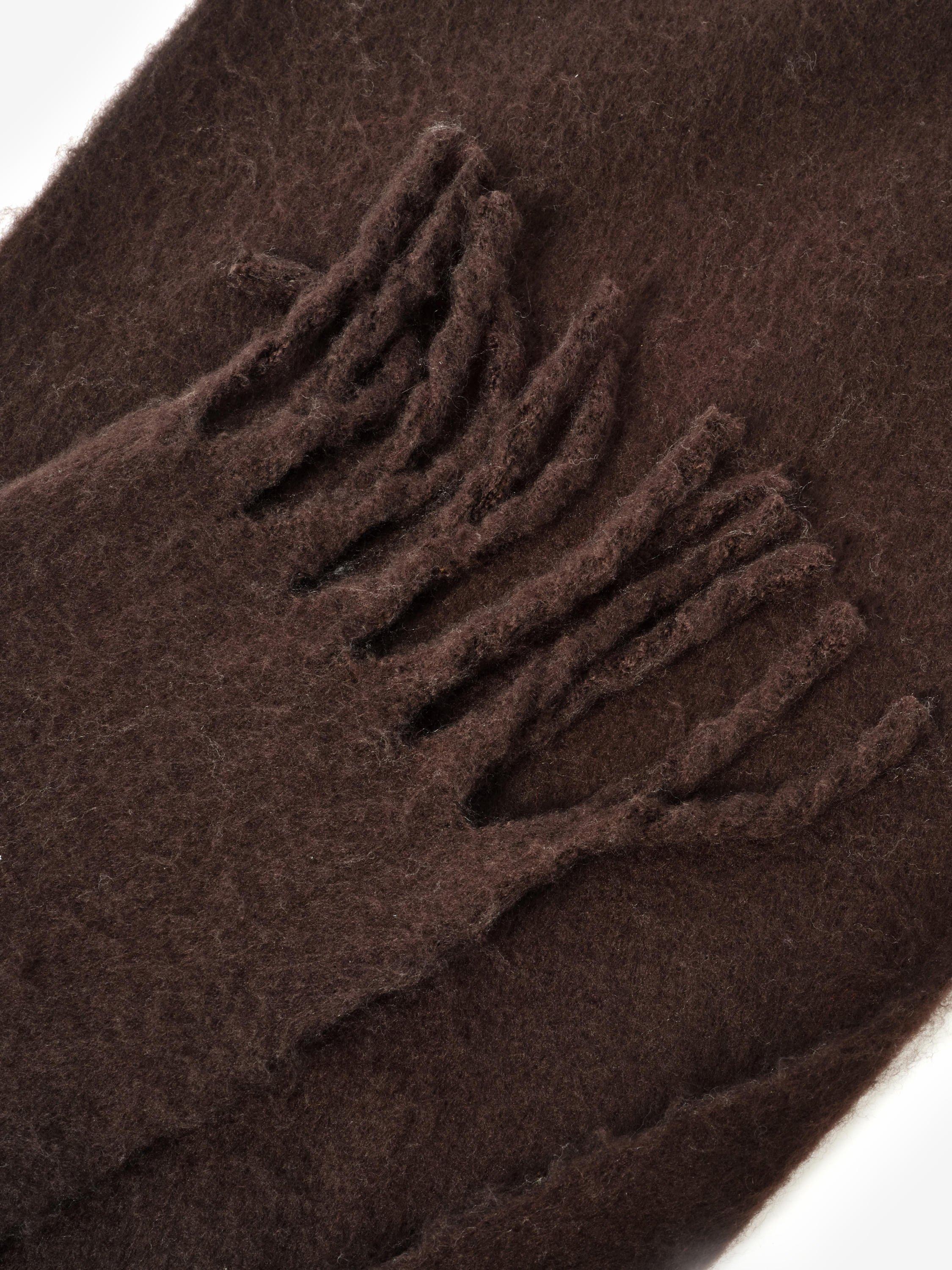 Product image 2 of 3, which shows Mint Velvet Brushed Tassel Scarf, Brown, One Size