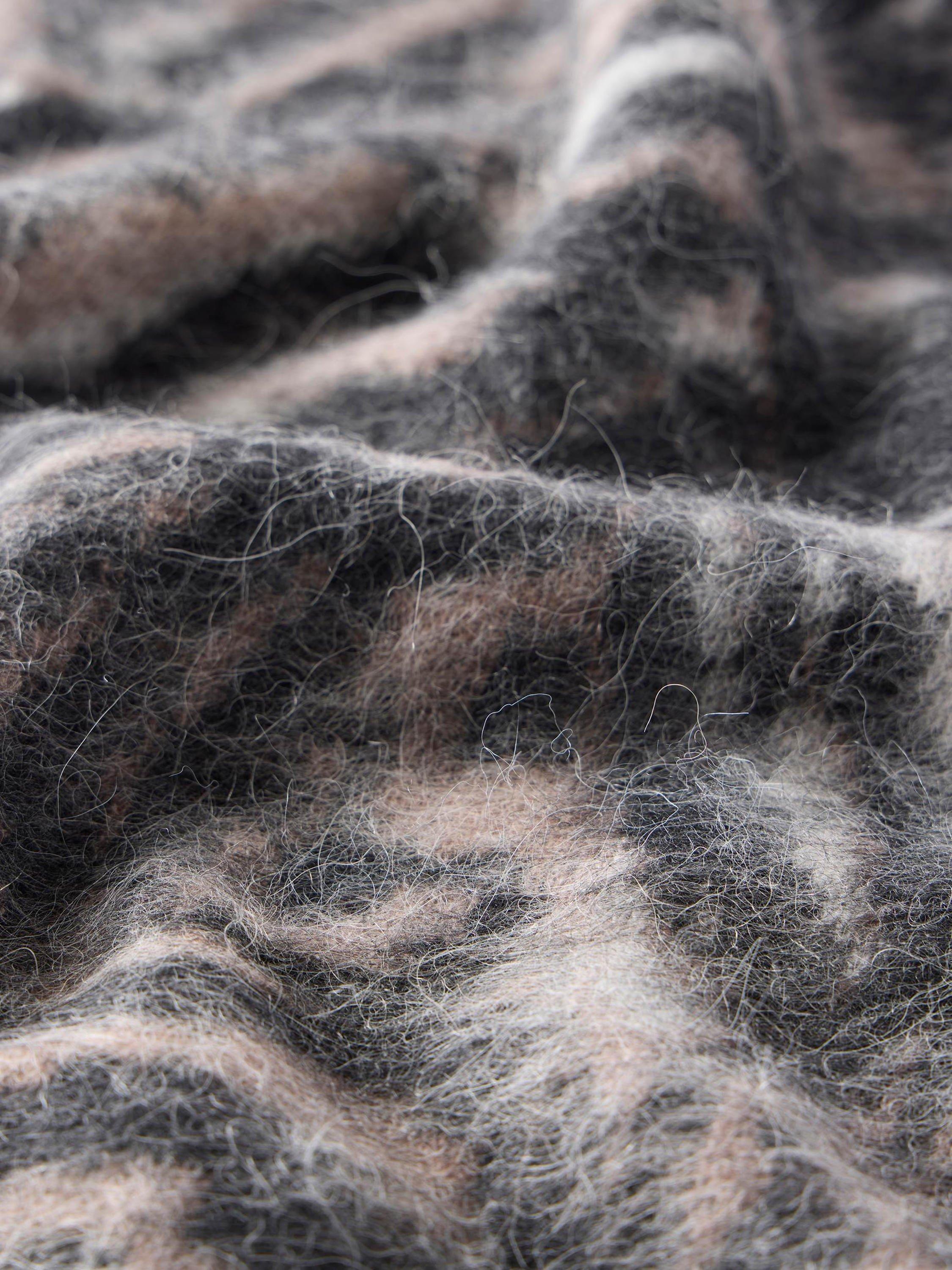 Product image 9 of 9, which shows Mint Velvet Zebra Wool Rich Knit Top, Natural/Multi, M