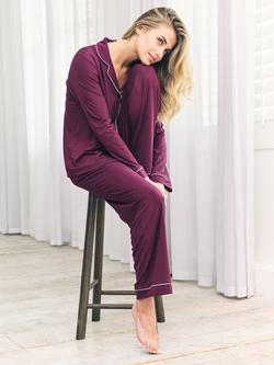 Chelsea Peers Modal Blend Pyjama Set - view 2, Burgundy