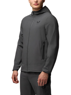 Castore Men's Flex Classic Woven Jacket, Gunmetal/Black, Gunmetal/Black