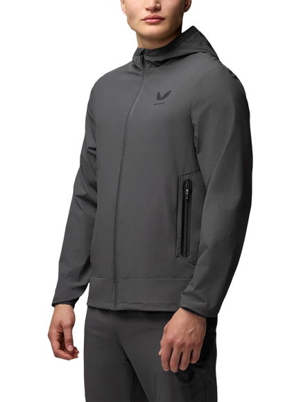 Castore Men's Flex Classic Woven Jacket, Gunmetal/Black, Gunmetal/Black