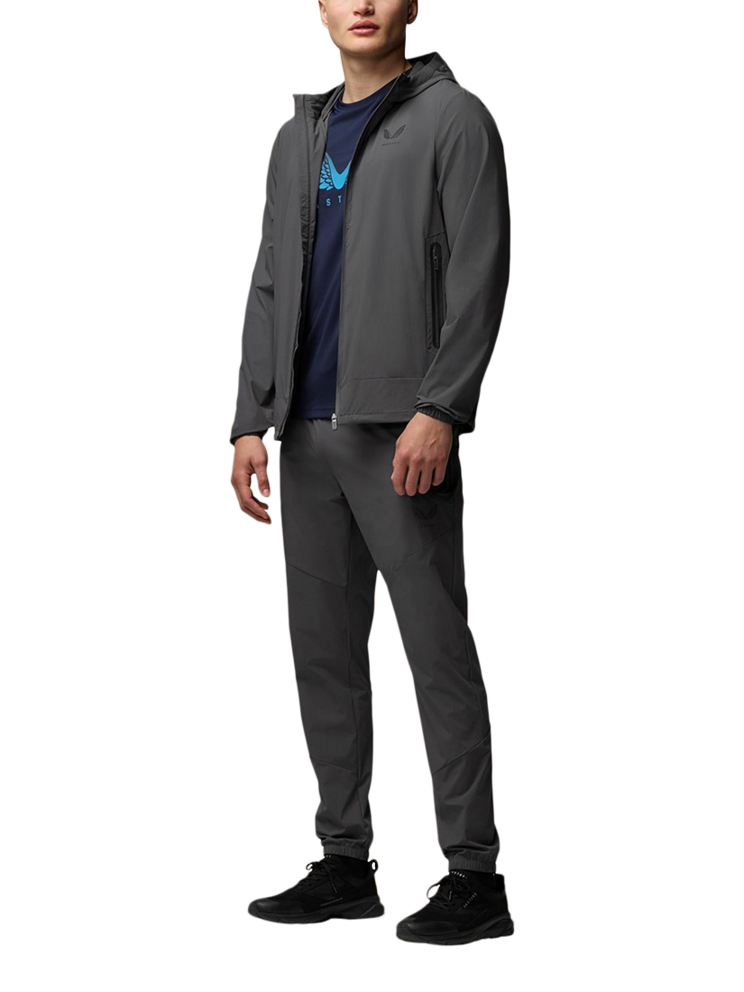 Product image 3 of 4, which shows Castore Men's Flex Classic Woven Jacket, Gunmetal/Black, S