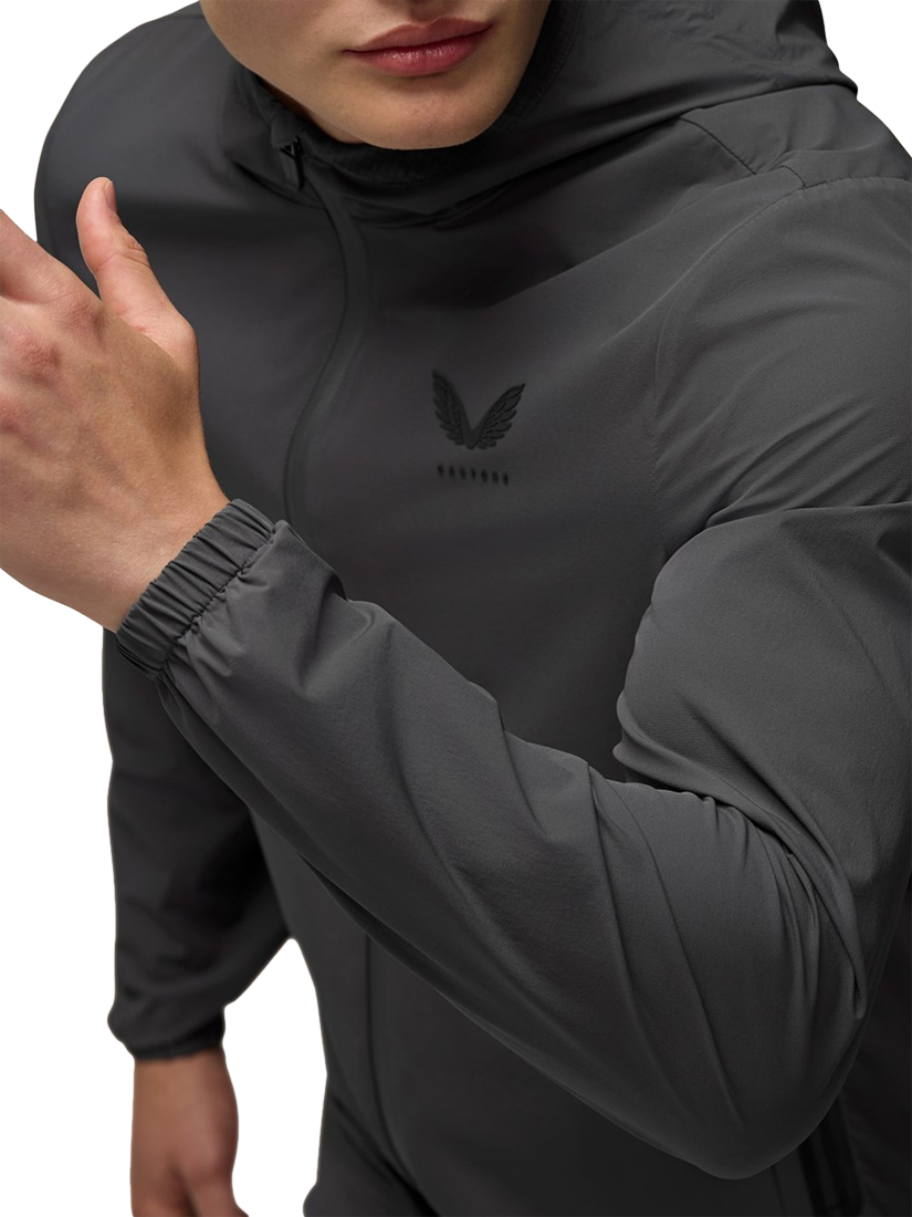 Product image 4 of 4, which shows Castore Men's Flex Classic Woven Jacket, Gunmetal/Black, S