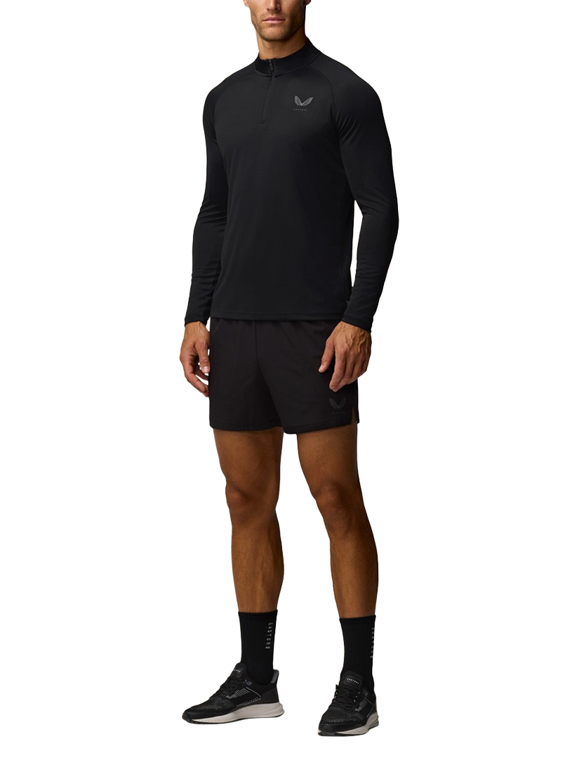 Product image 3 of 3, which shows Castore Men's Adapt Training 1/4 Zip Long Sleeve Top, Black/Gunmetal, S