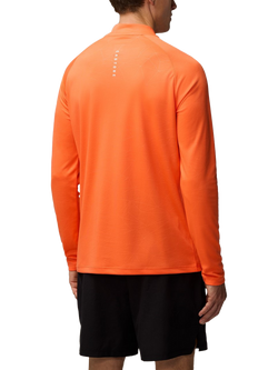 Castore Men's Adapt Training 1/4 Zip Long Sleeve Top - view 2, Bright Orange/Mid Grey