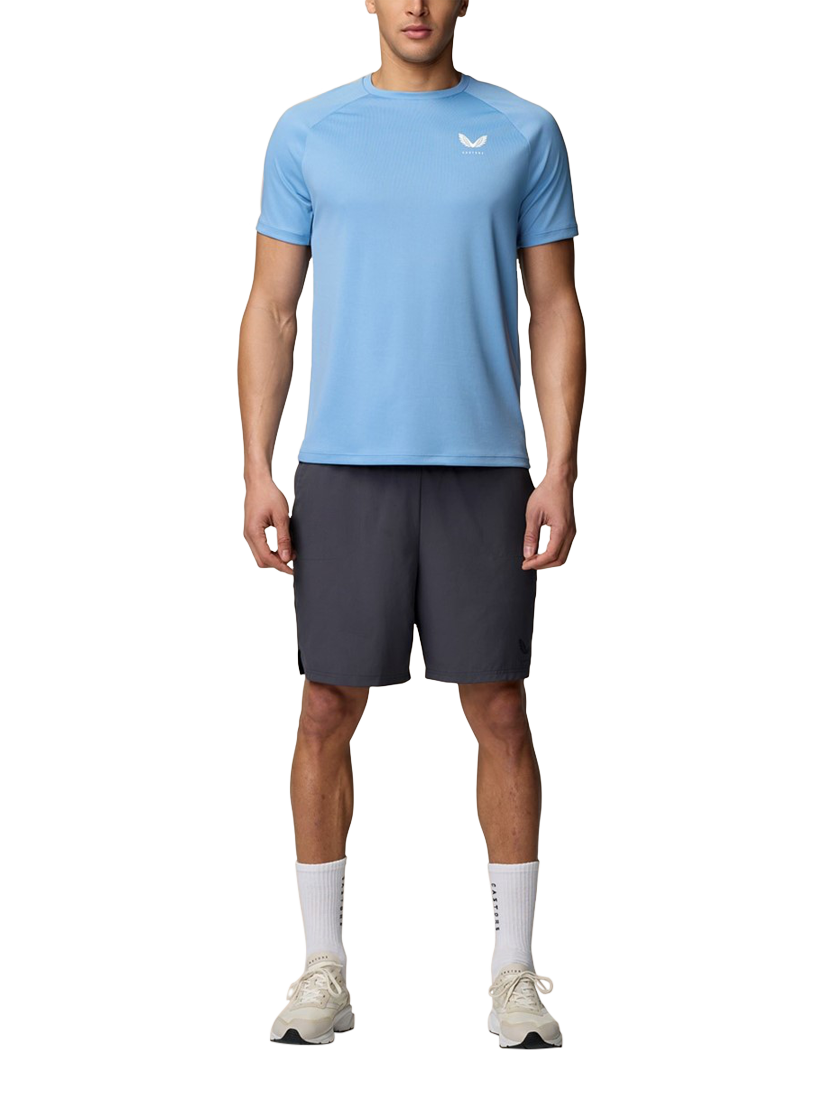 Product image 3 of 3, which shows Castore Men's Adapt Training T-Shirt, Cool Blue/Mid Grey, XS