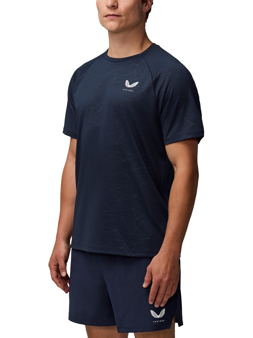Product image 3 of 4, which shows Castore Men's Adapt Training T-Shirt, Midnight Navy/White, XS