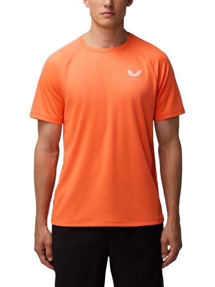 Castore Men's Adapt Training T-Shirt, Bright Orange/Mid Grey