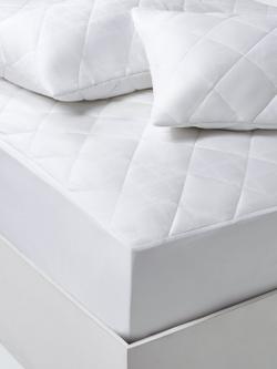 John Lewis Synthetic Mattress Protector, White
