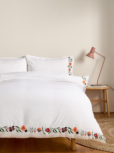 John Lewis x Anine Cecilie Iversen Posy Embroidered Duvet Cover Set - view 2, Multi