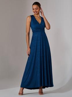 Jolie Moi Sleeveless V Neck Maxi Dress, Navy