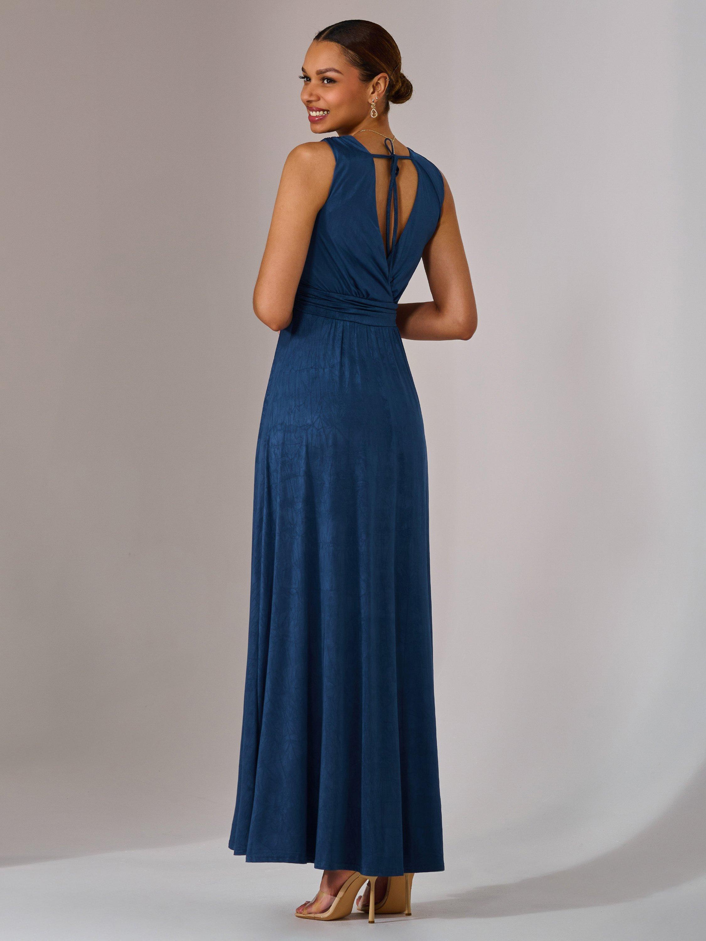 Product image 2 of 7, which shows Jolie Moi Sleeveless V Neck Maxi Dress, Navy, 8