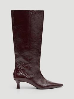HUSH Katlynn Leather Knee High Boots, Wine Red, Wine Red