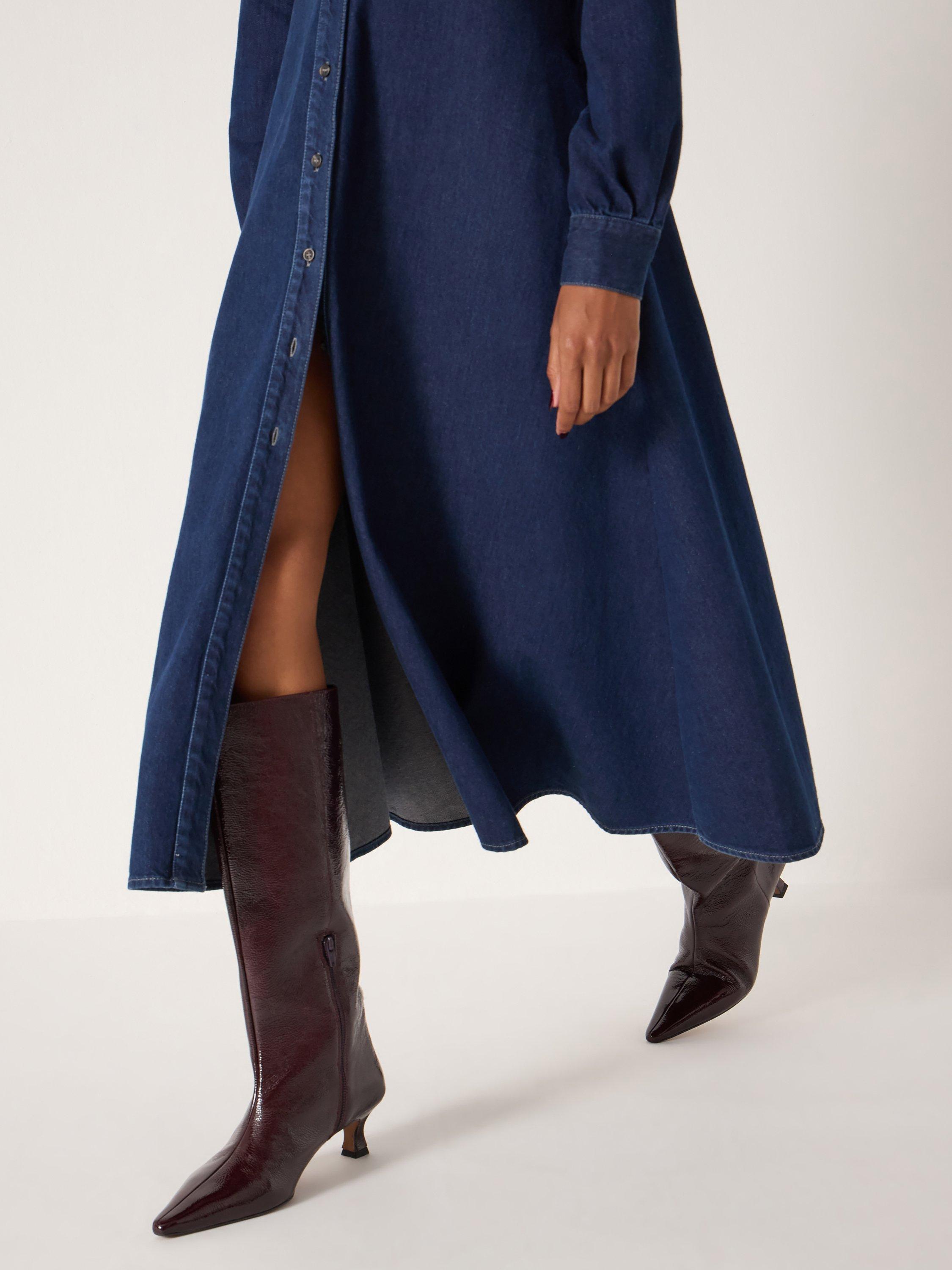 Product image 2 of 5, which shows HUSH Katlynn Leather Knee High Boots, Wine Red, 3