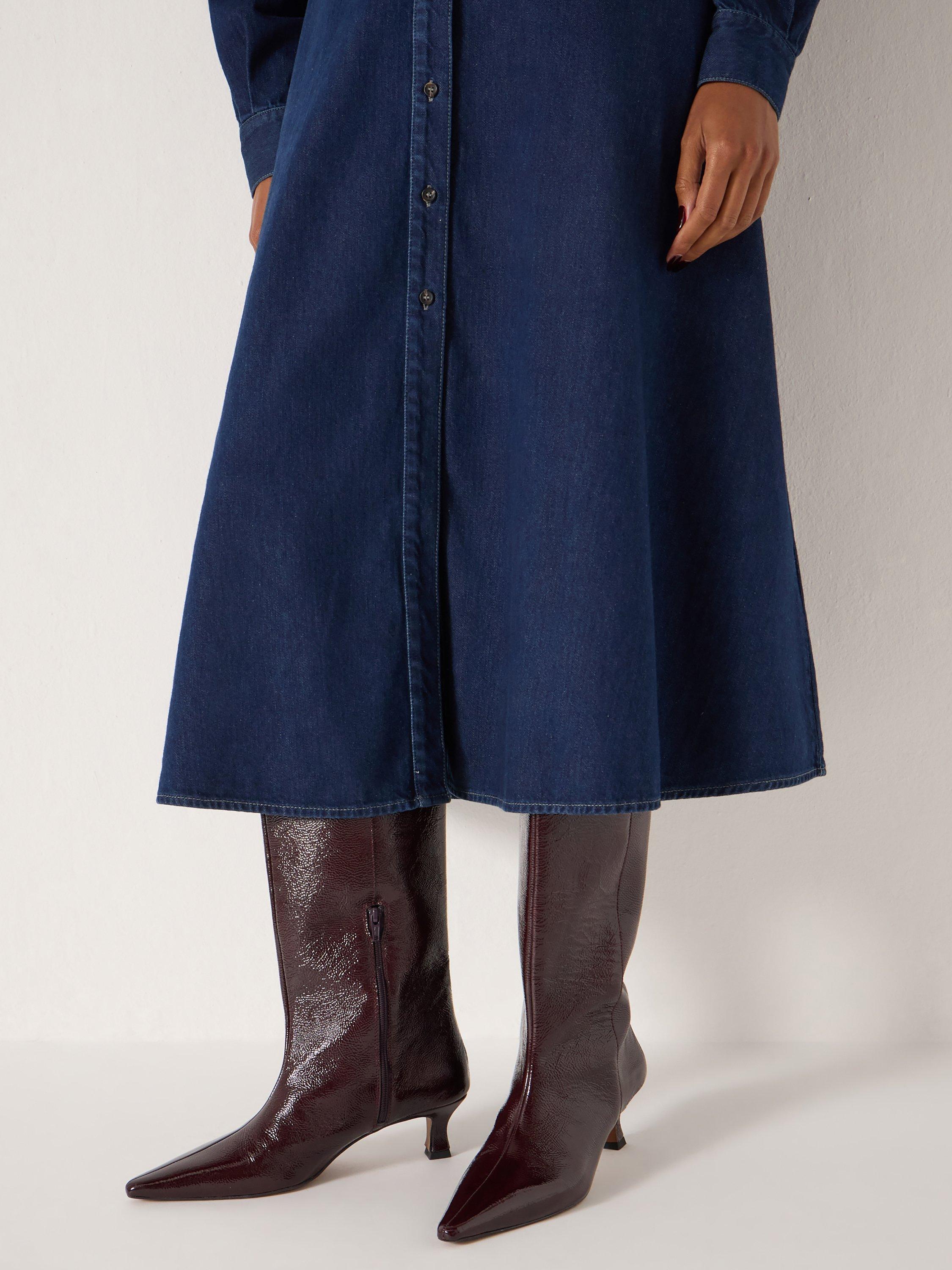 Product image 5 of 5, which shows HUSH Katlynn Leather Knee High Boots, Wine Red, 3