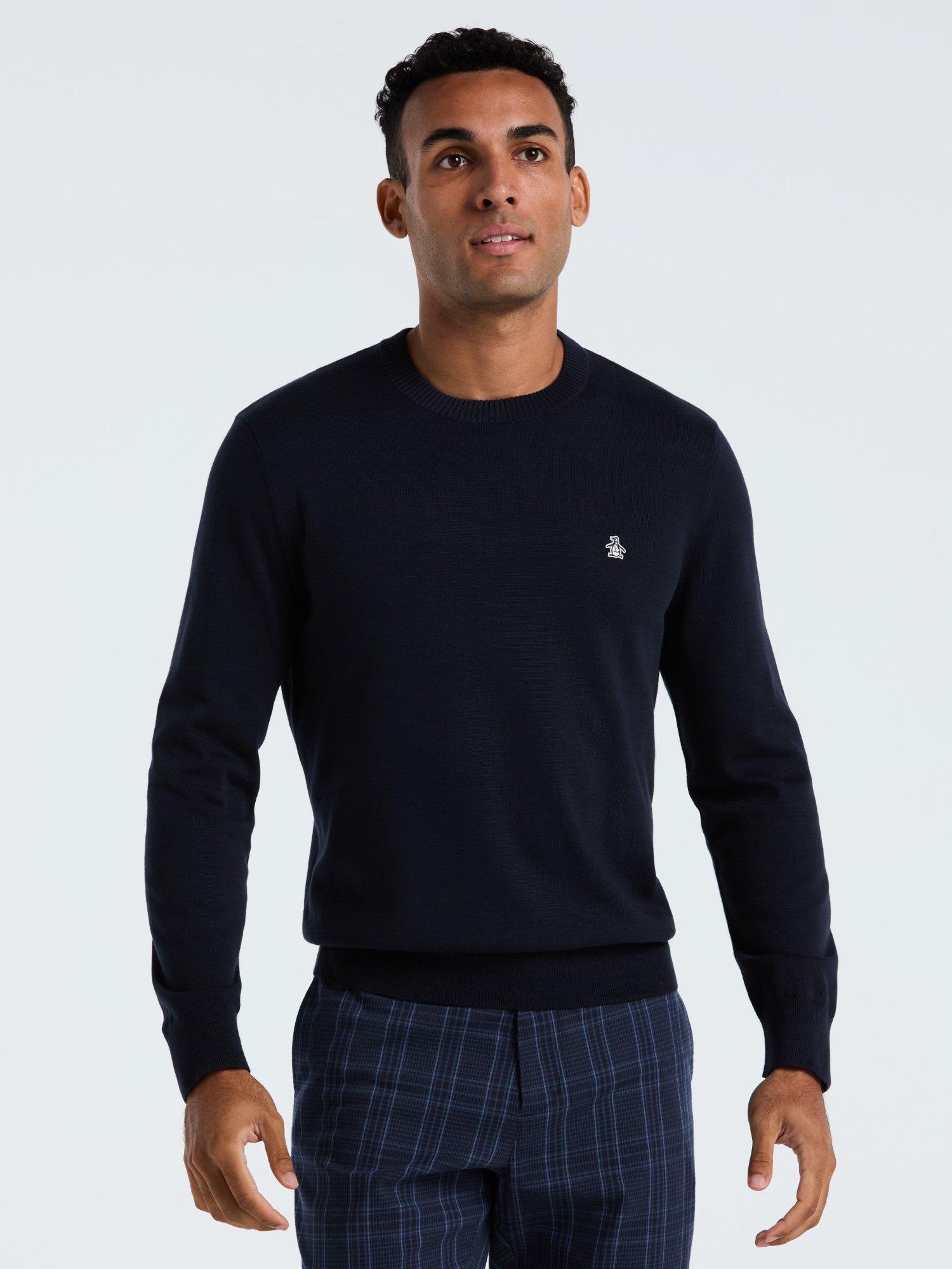 Product image 1 of 5, which shows Original Penguin Cotton Crew Neck Jumper, Dark Sapphire, XS