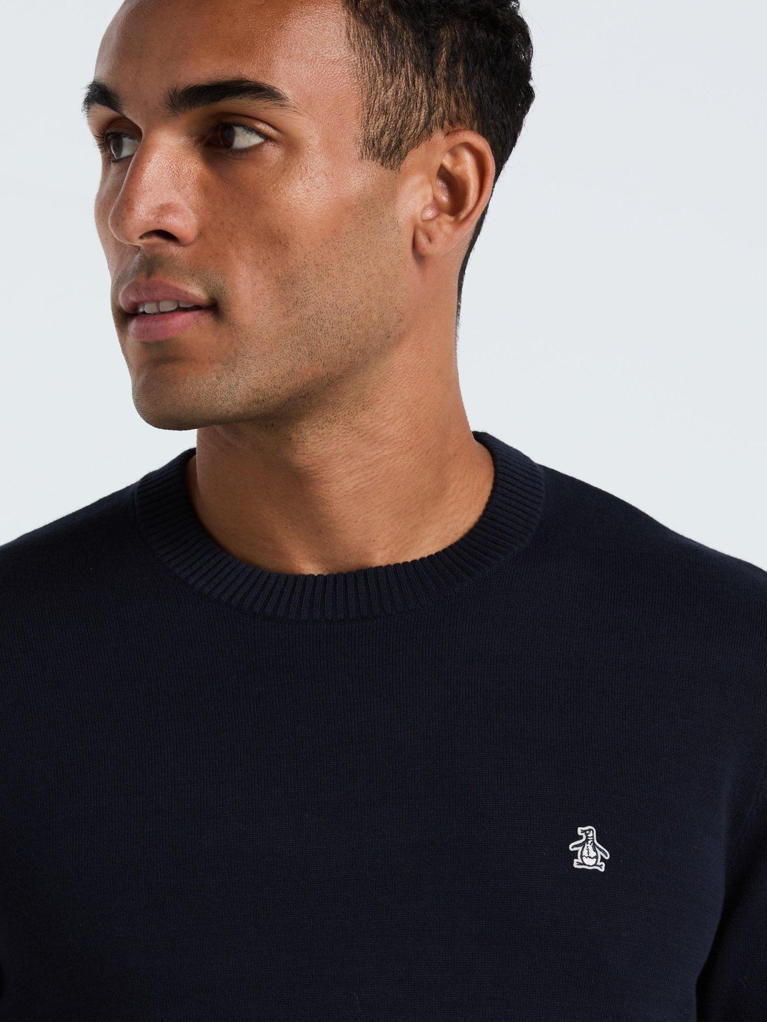 Product image 2 of 5, which shows Original Penguin Cotton Crew Neck Jumper, Dark Sapphire, XS