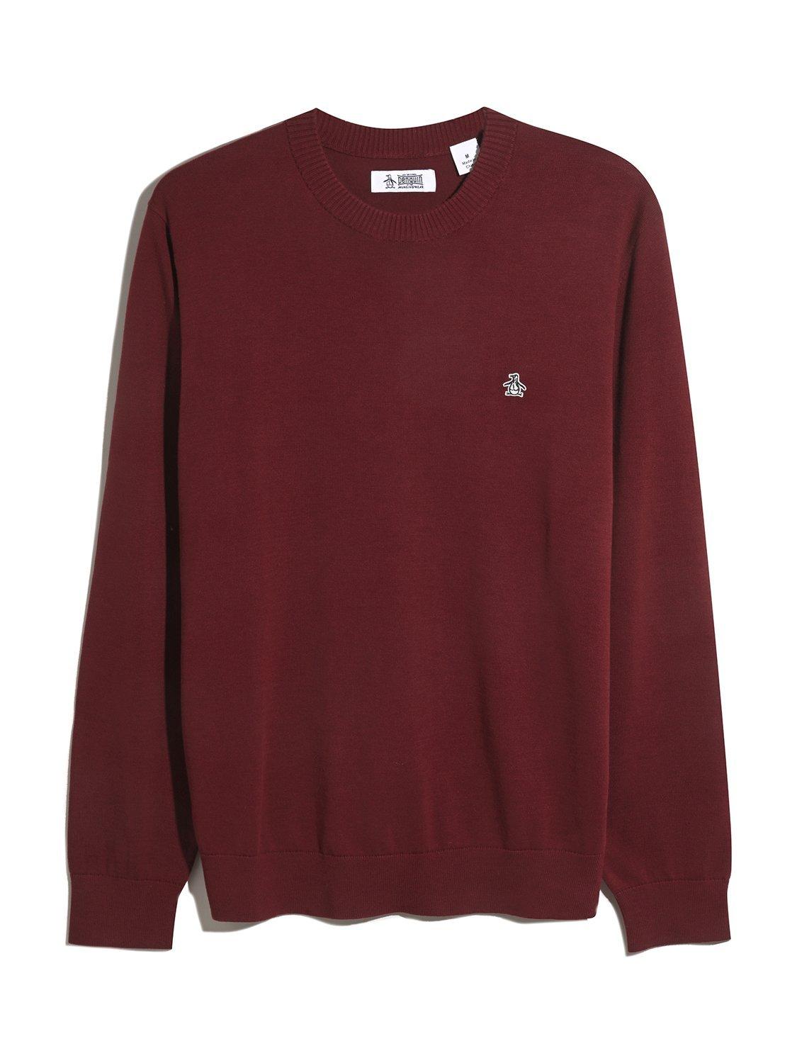 Product image 4 of 5, which shows Original Penguin Cotton Crew Neck Jumper, Cabernet, XS