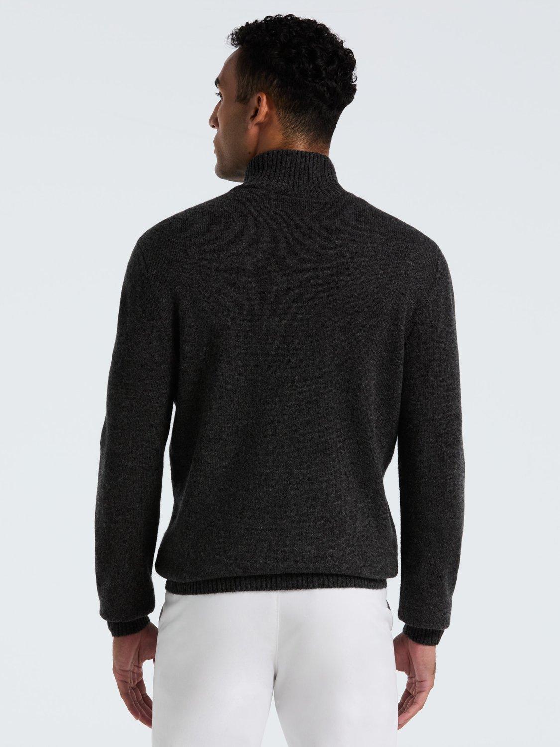 Product image 5 of 5, which shows Original Penguin Quarter Zip Lambswool Jumper, Charcoal, L