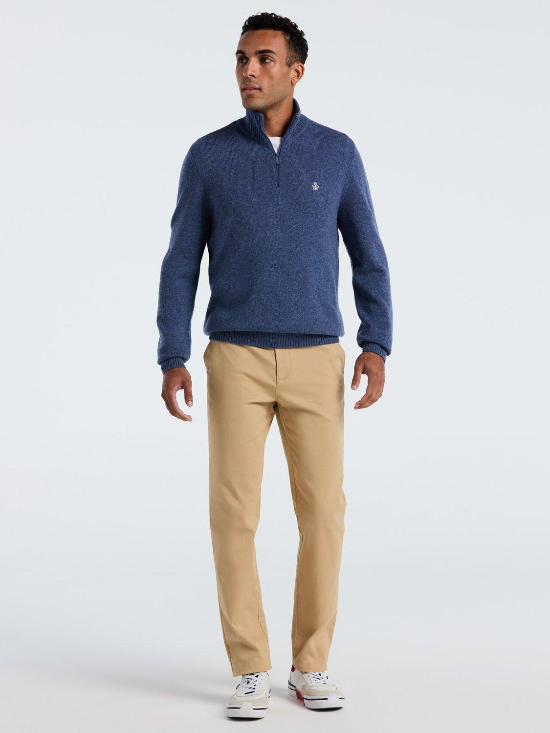 Product image 3 of 5, which shows Original Penguin Quarter Zip Lambswool Jumper, Sargasso Sea, XS