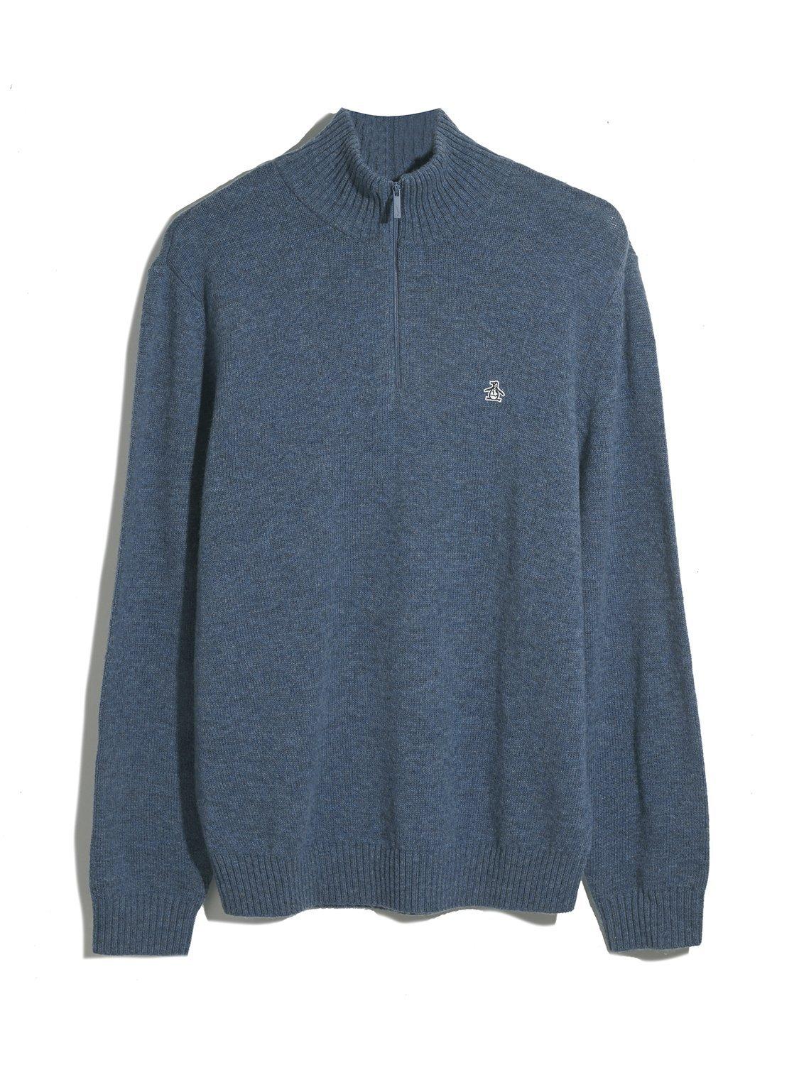 Product image 4 of 5, which shows Original Penguin Quarter Zip Lambswool Jumper, Sargasso Sea, XS