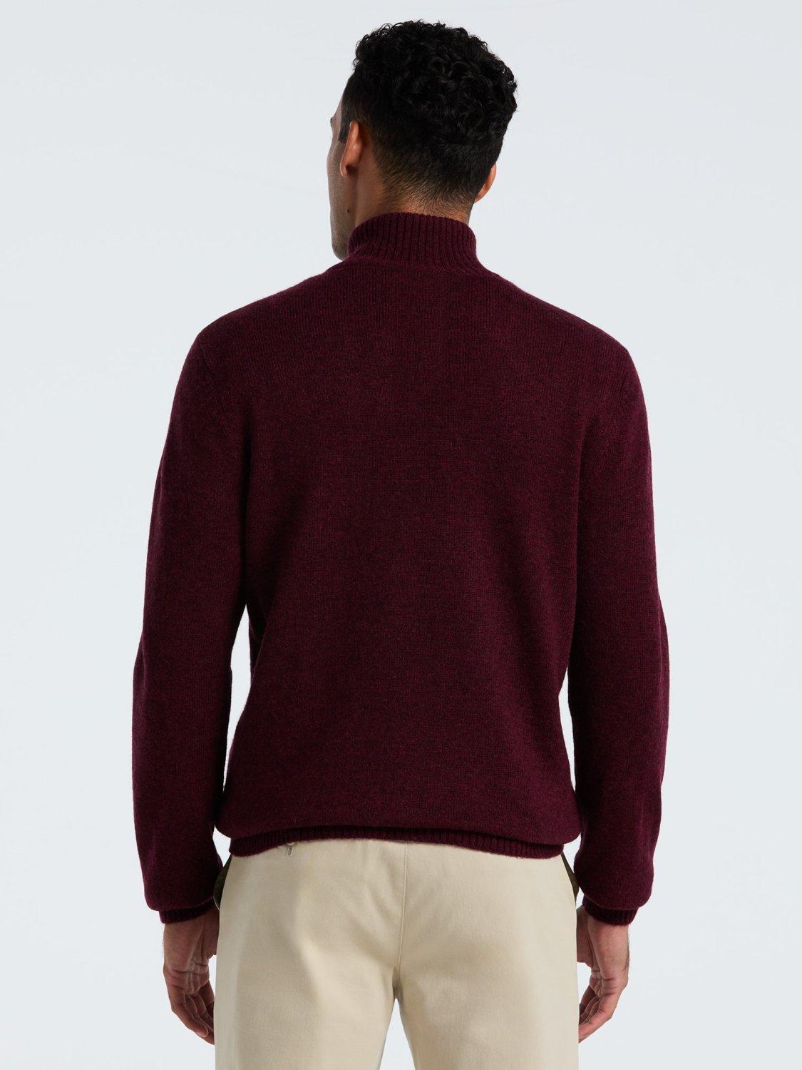 Product image 5 of 5, which shows Original Penguin Quarter Zip Lambswool Jumper, Cabernet, XS