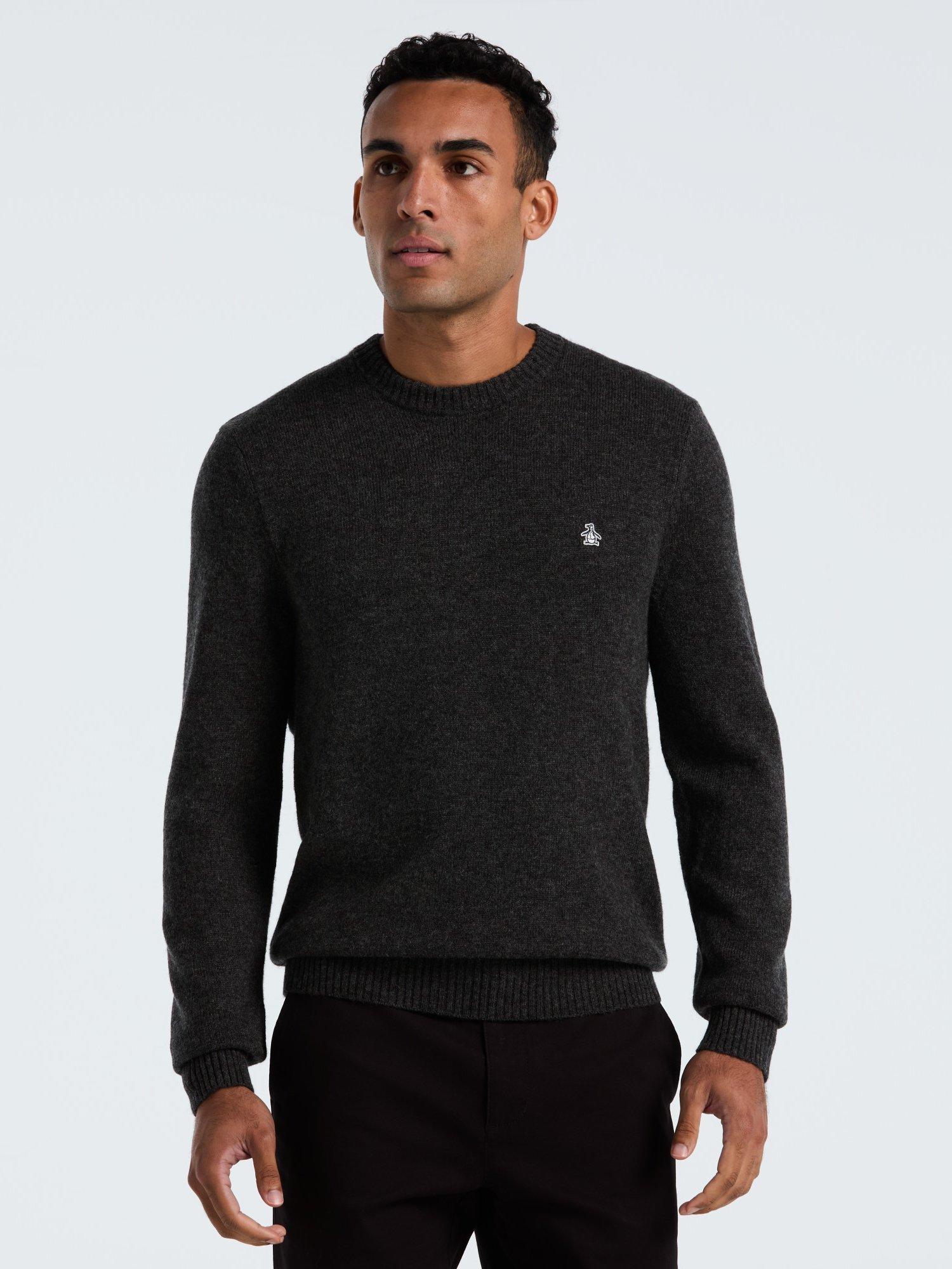 Product image 1 of 5, which shows Original Penguin Lambswool Crew Neck Jumper, Charcoal, L