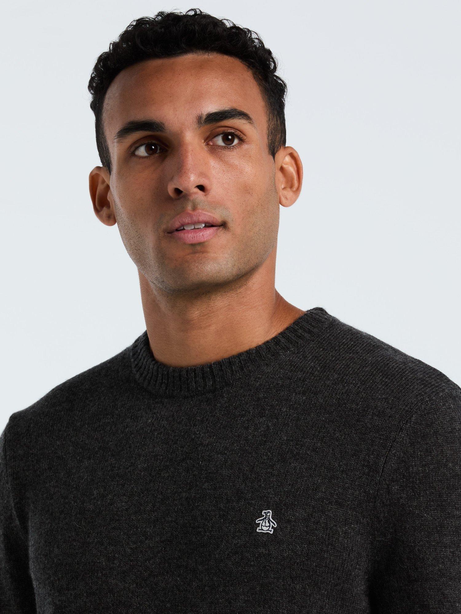 Product image 2 of 5, which shows Original Penguin Lambswool Crew Neck Jumper, Charcoal, L