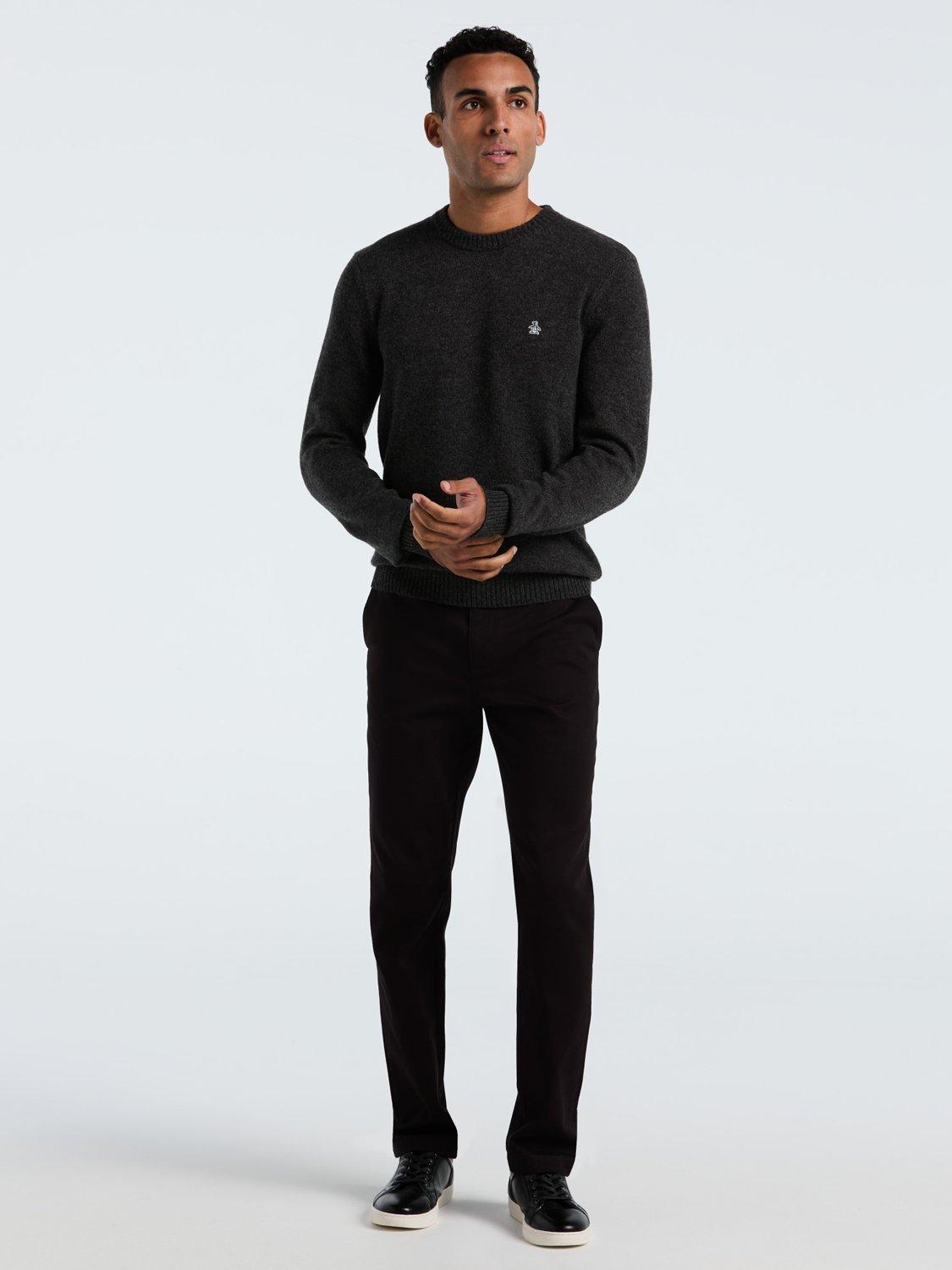 Product image 3 of 5, which shows Original Penguin Lambswool Crew Neck Jumper, Charcoal, L