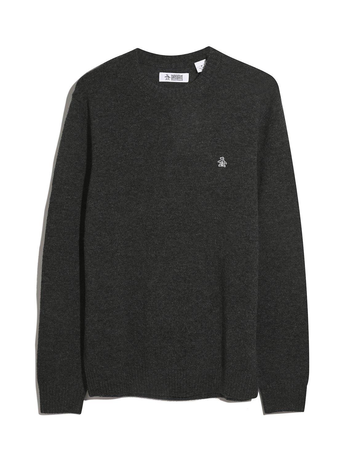 Product image 4 of 5, which shows Original Penguin Lambswool Crew Neck Jumper, Charcoal, L