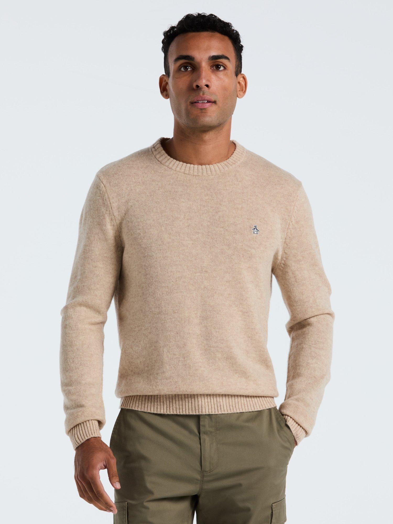 Product image 1 of 5, which shows Original Penguin Lambswool Crew Neck Jumper, Birch, XS