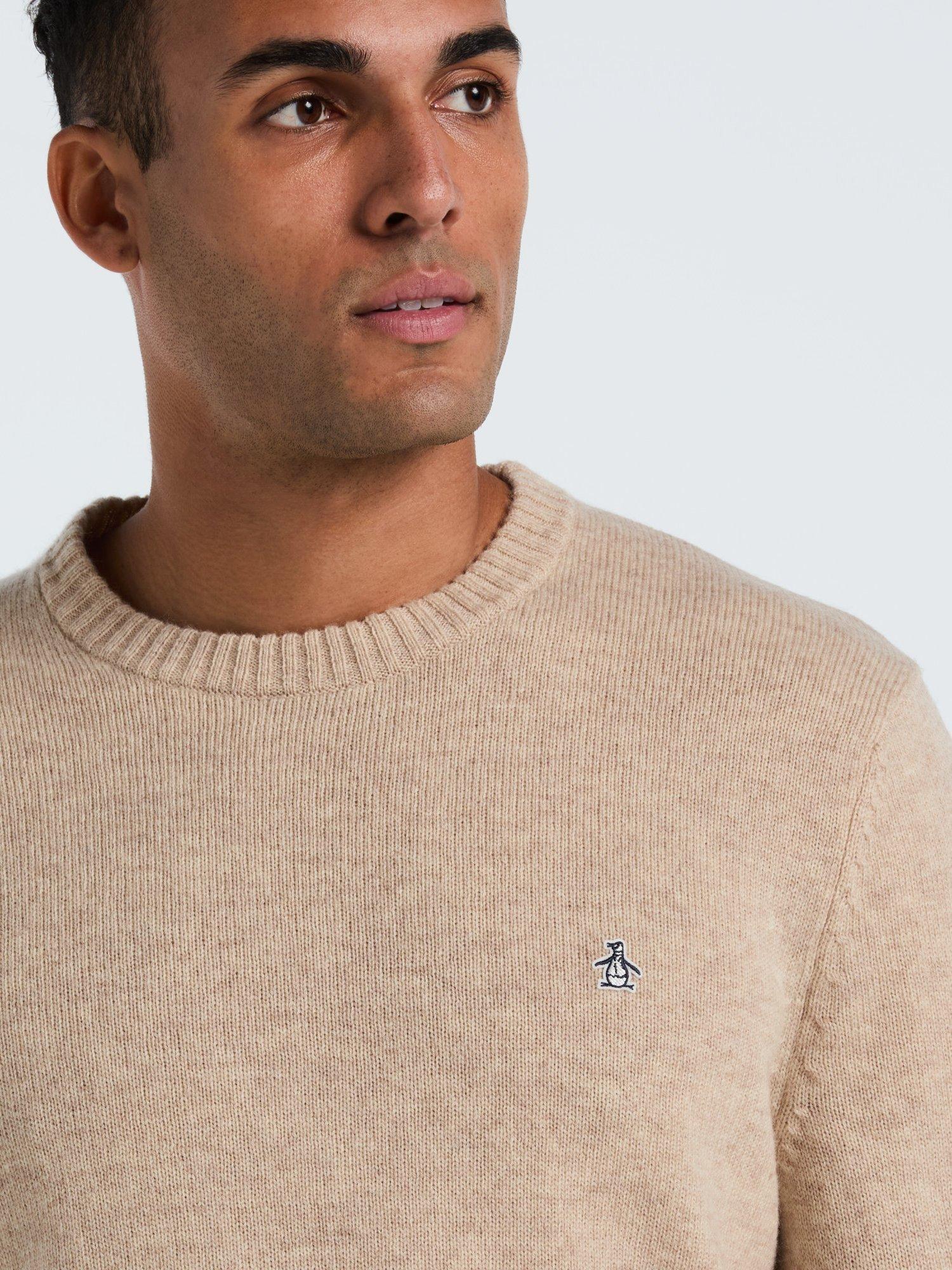 Product image 2 of 5, which shows Original Penguin Lambswool Crew Neck Jumper, Birch, XS