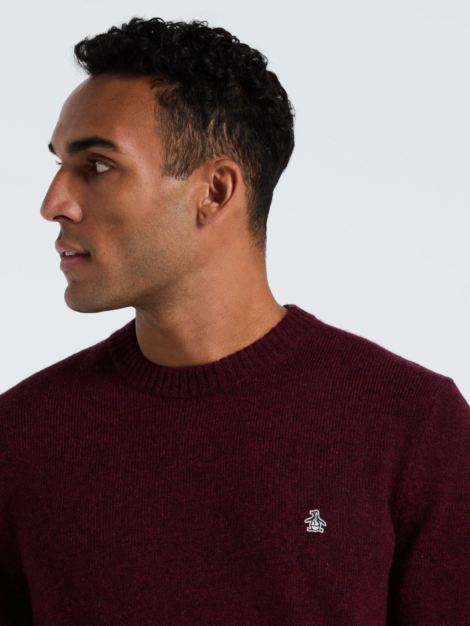 Product image 2 of 5, which shows Original Penguin Lambswool Crew Neck Jumper, Cabernet, XS