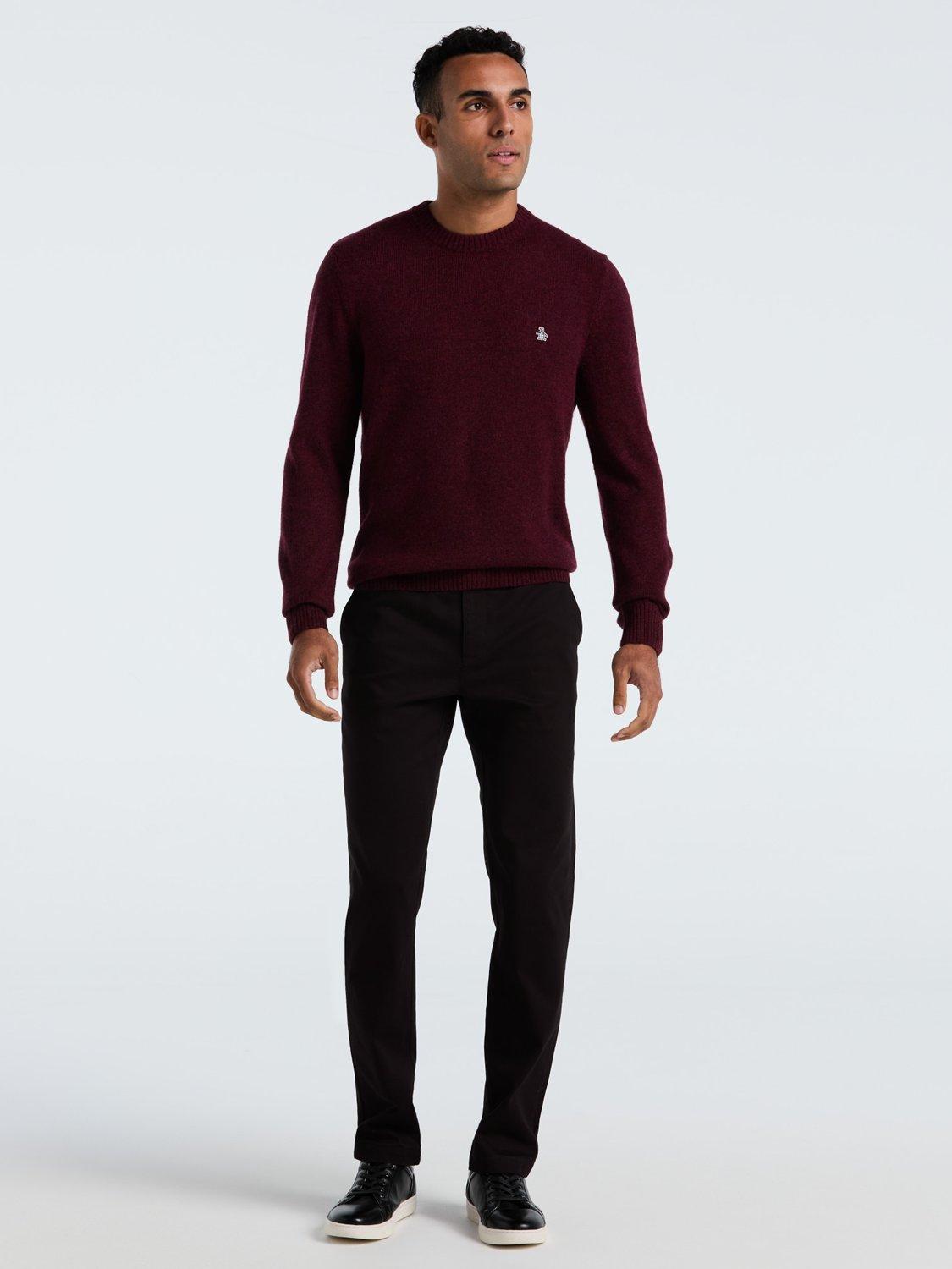 Product image 3 of 5, which shows Original Penguin Lambswool Crew Neck Jumper, Cabernet, XS