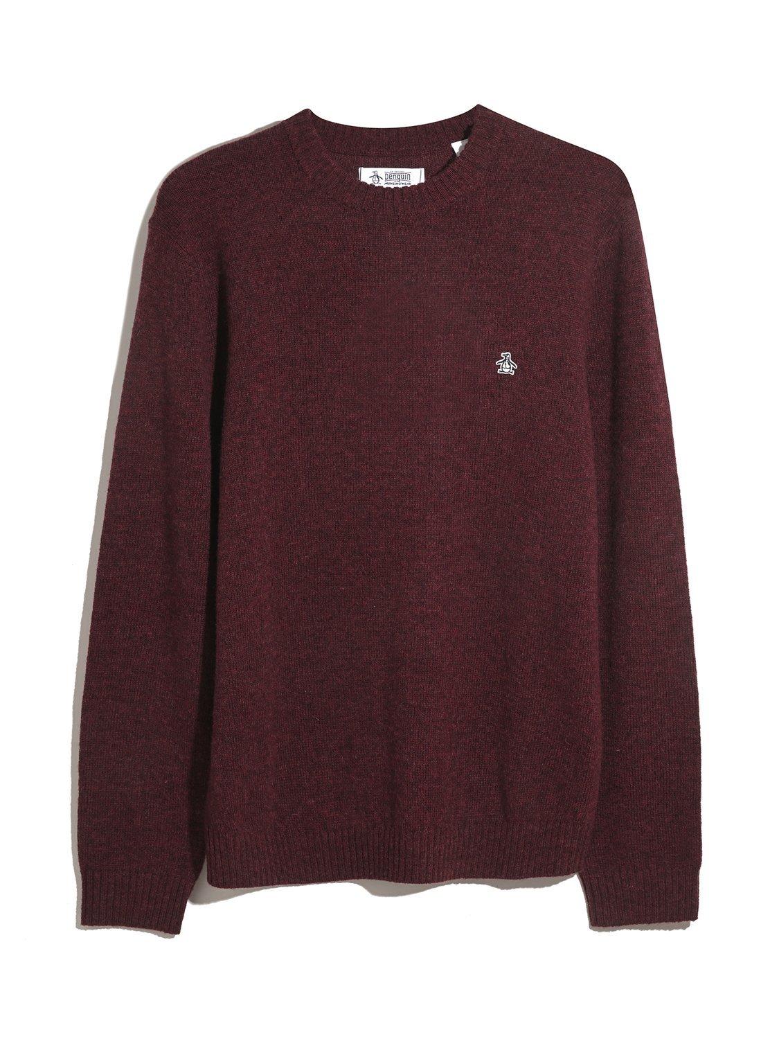 Product image 4 of 5, which shows Original Penguin Lambswool Crew Neck Jumper, Cabernet, XS