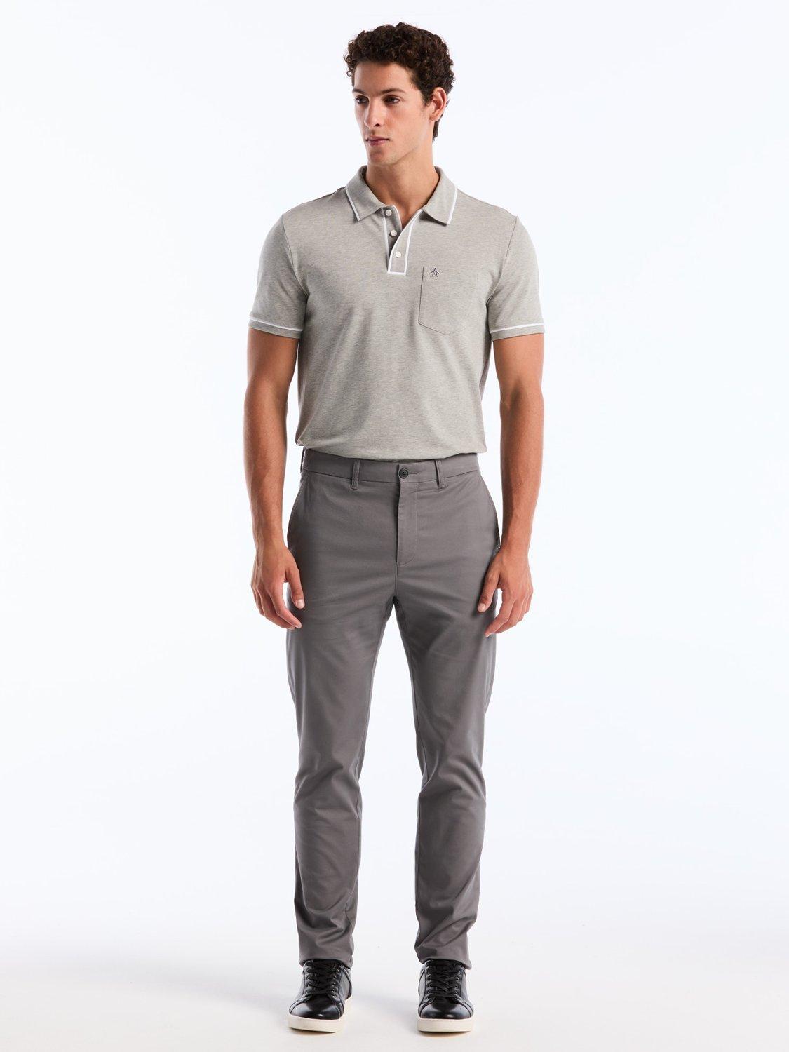 Product image 1 of 6, which shows Original Penguin Cotton Blend Regular Fit Chino Trousers, Castlerock, W30/L32